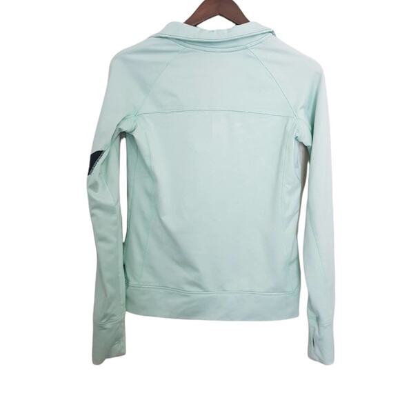 PINK Victoria's Secret Green Quarter Zip Pullover Jacket Sweater Small - Picture 2 of 7